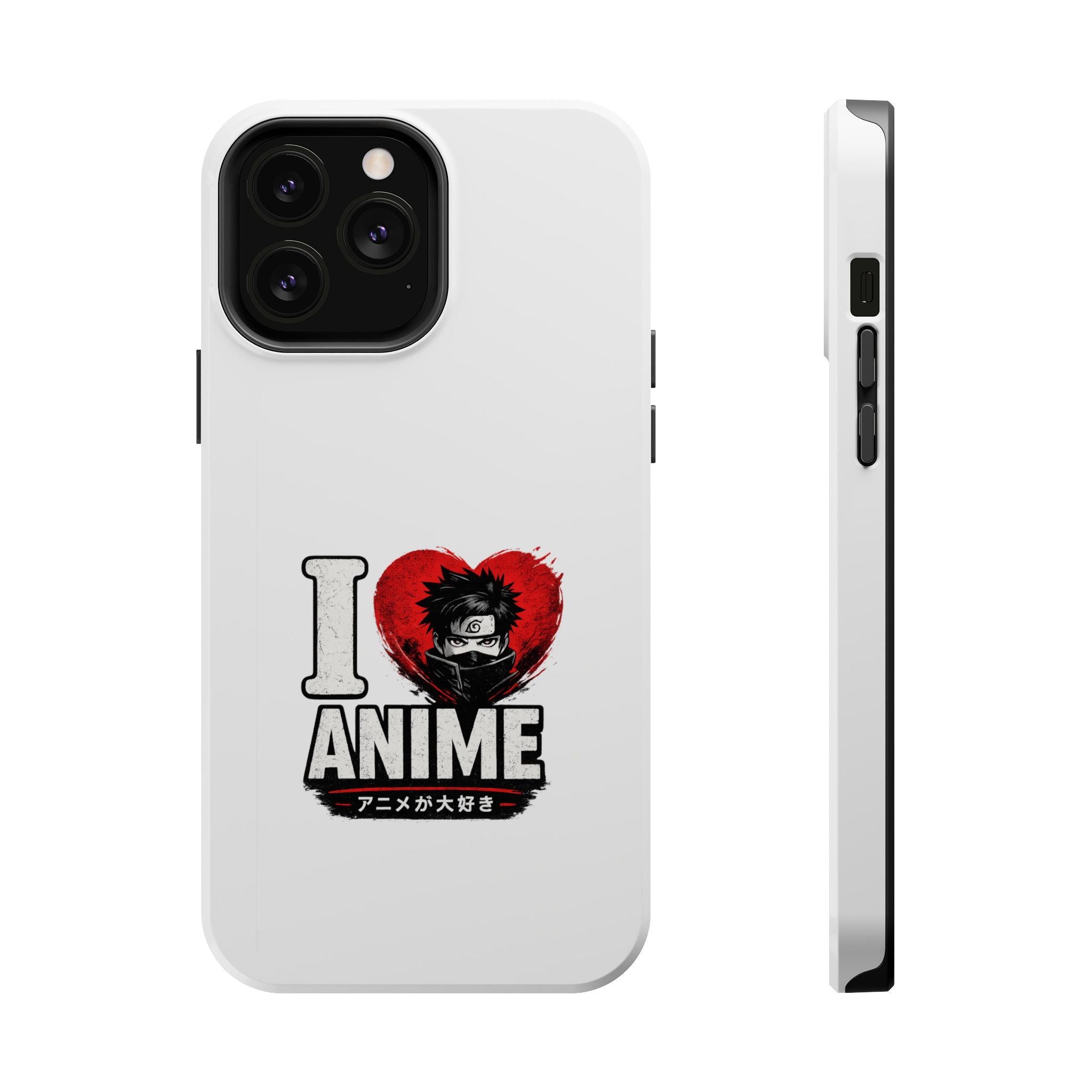 I Love Anime Magnetic Impact Case — Shockproof Phone Cover with Heart Graphic