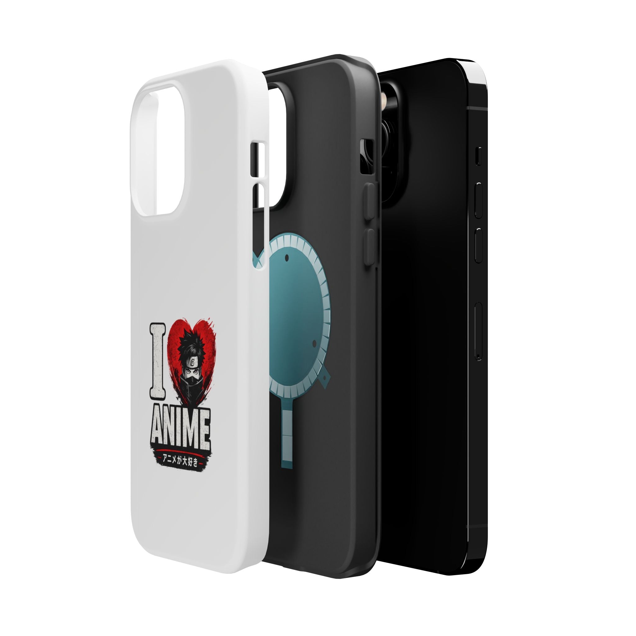 I Love Anime Magnetic Impact Case — Shockproof Phone Cover with Heart Graphic