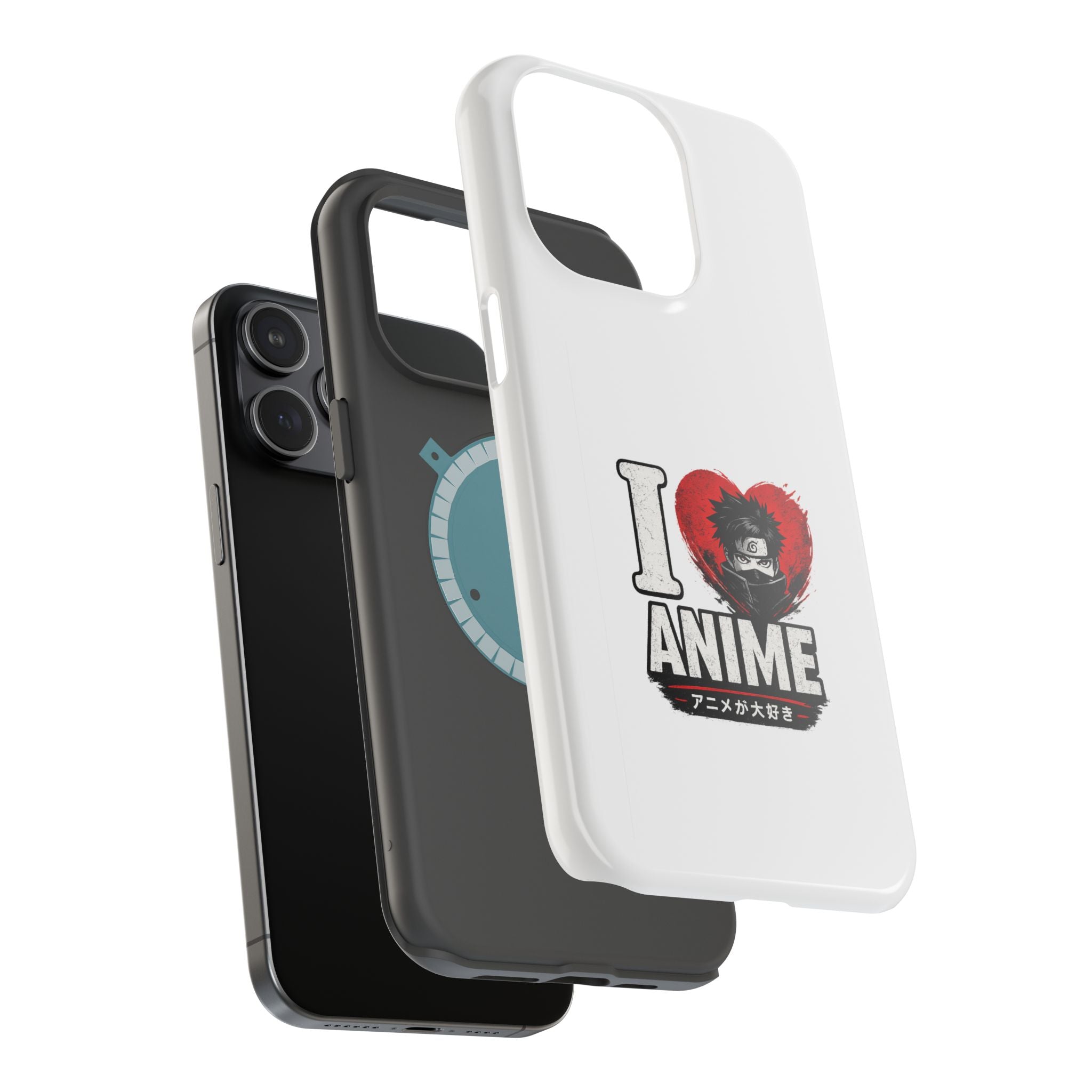 I Love Anime Magnetic Impact Case — Shockproof Phone Cover with Heart Graphic