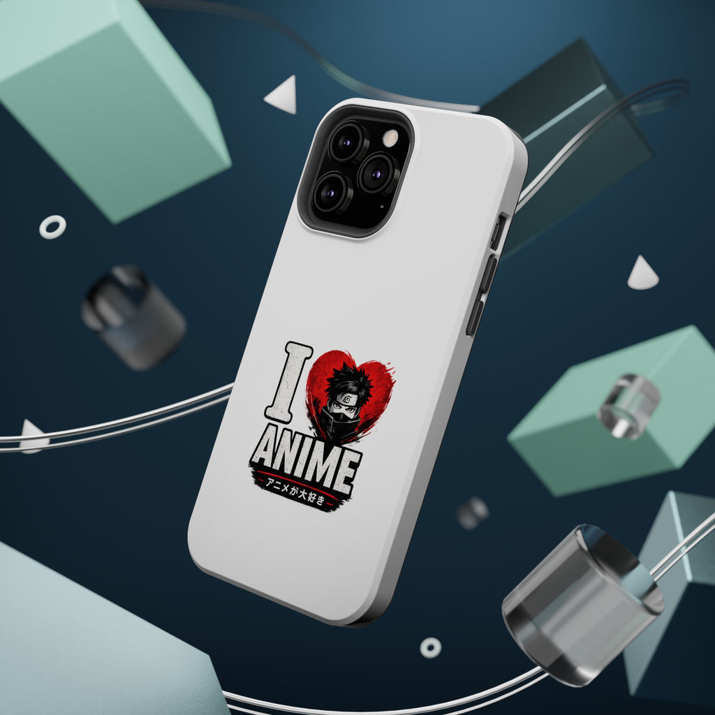 I Love Anime Magnetic Impact Case — Shockproof Phone Cover with Heart Graphic