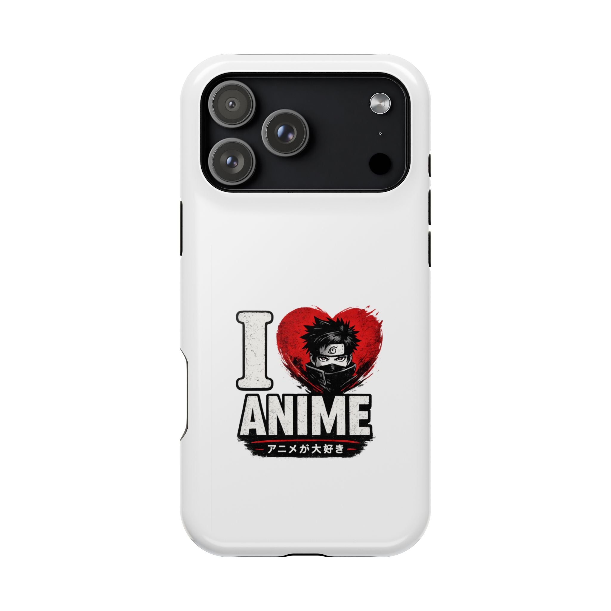 I Love Anime Magnetic Impact Case — Shockproof Phone Cover with Heart Graphic