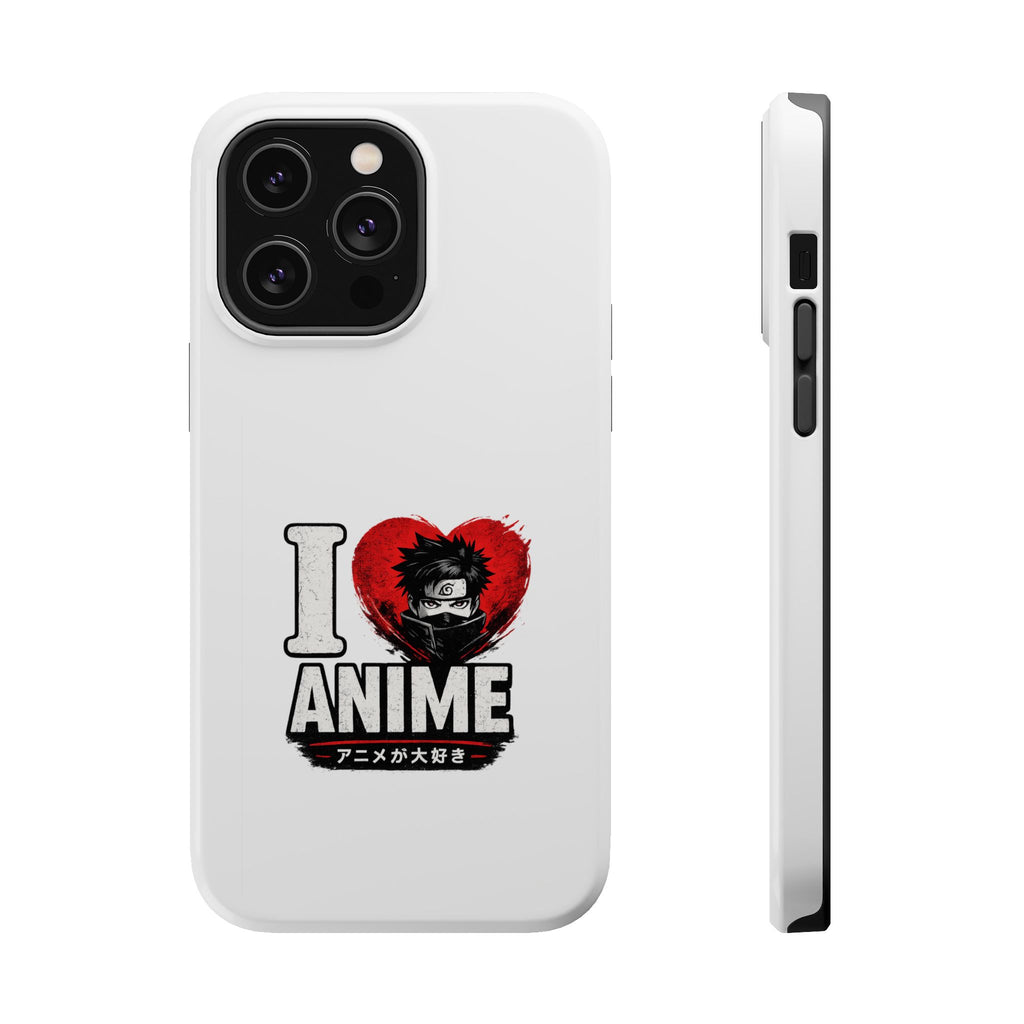 I Love Anime Magnetic Impact Case — Shockproof Phone Cover with Heart Graphic