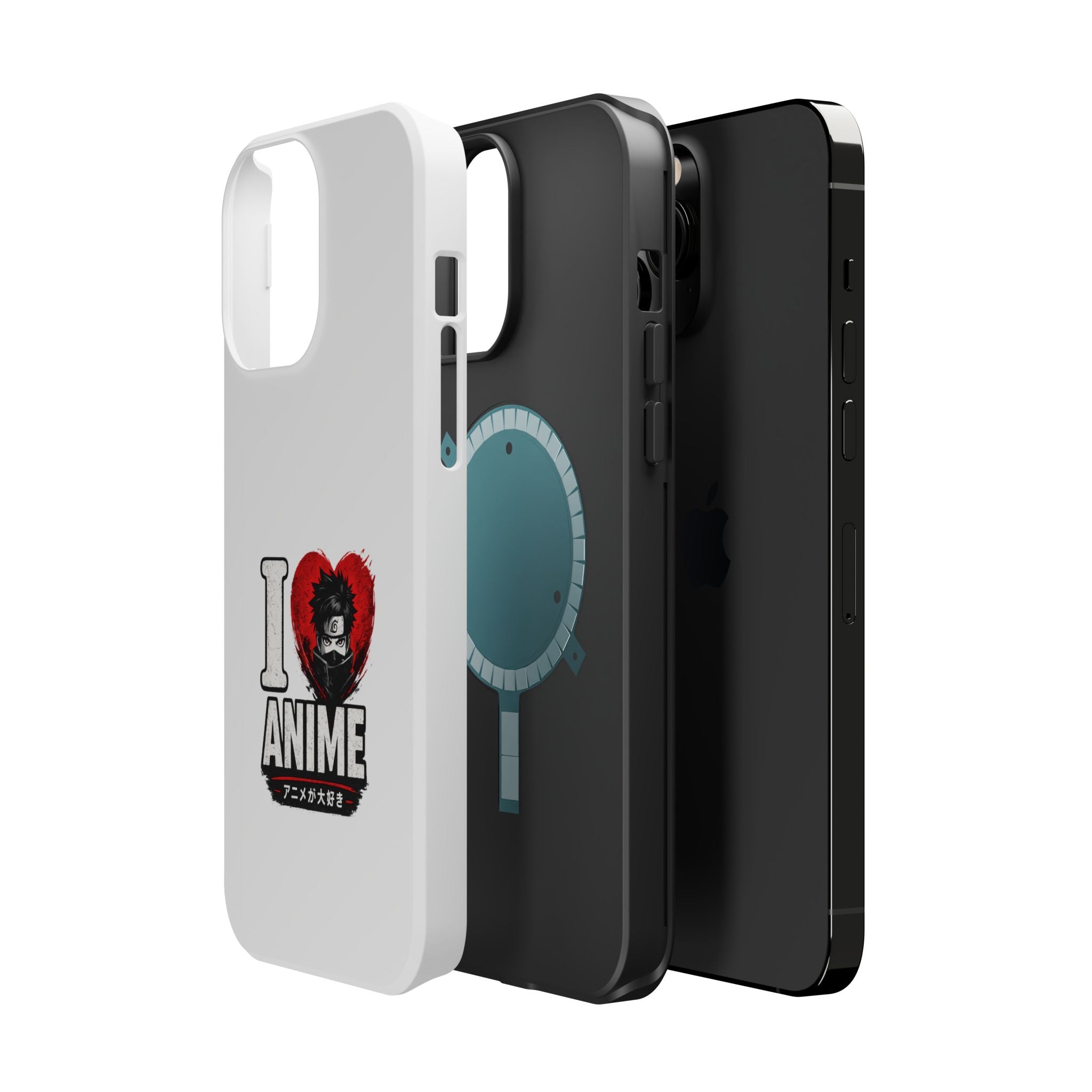I Love Anime Magnetic Impact Case — Shockproof Phone Cover with Heart Graphic