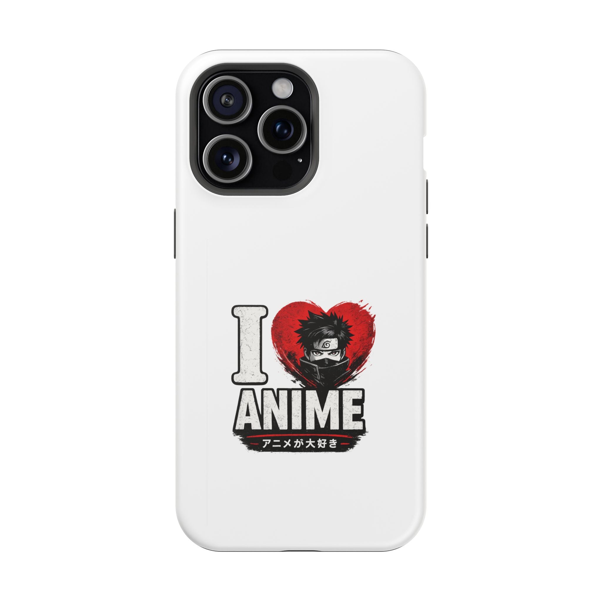 I Love Anime Magnetic Impact Case — Shockproof Phone Cover with Heart Graphic