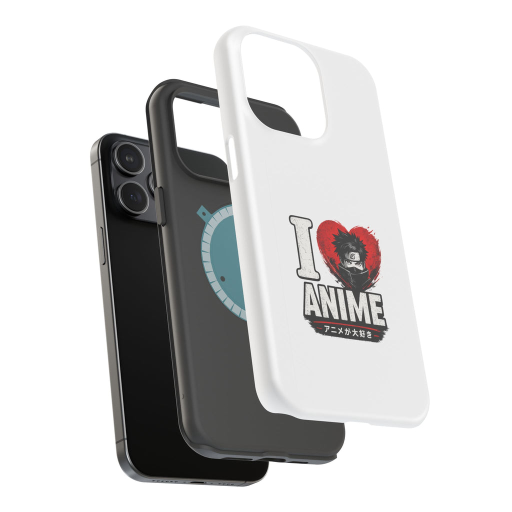 I Love Anime Magnetic Impact Case — Shockproof Phone Cover with Heart Graphic