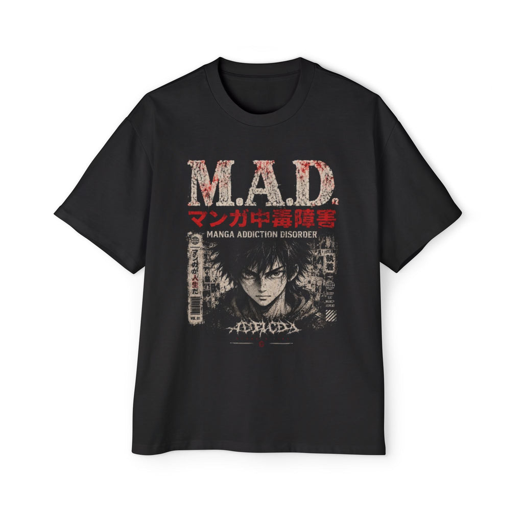 Manga Graphic Tee — 'M.A.D. (Manga Addiction Disorder)' Oversized Anime T-Shirt