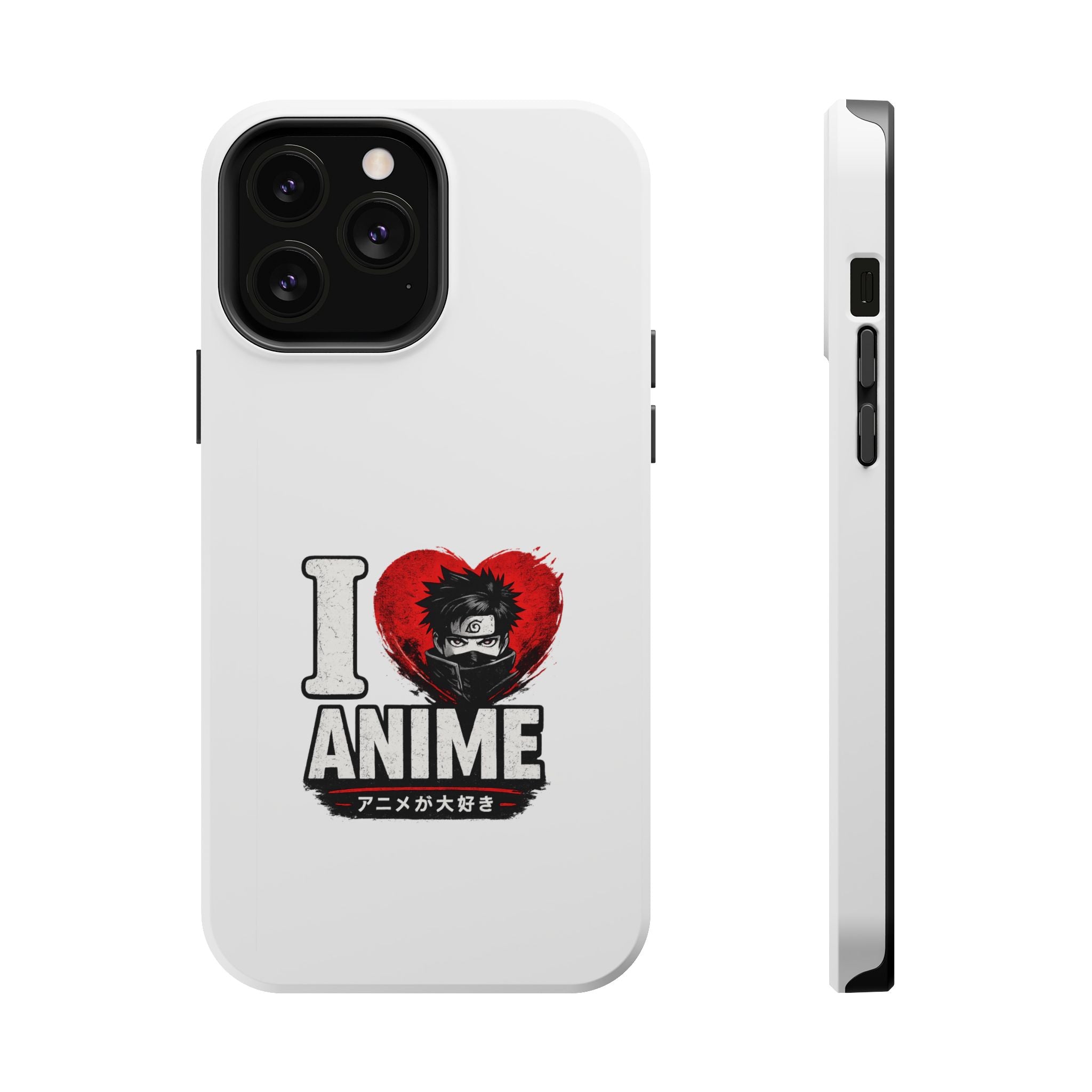 I Love Anime Magnetic Impact Case — Shockproof Phone Cover with Heart Graphic