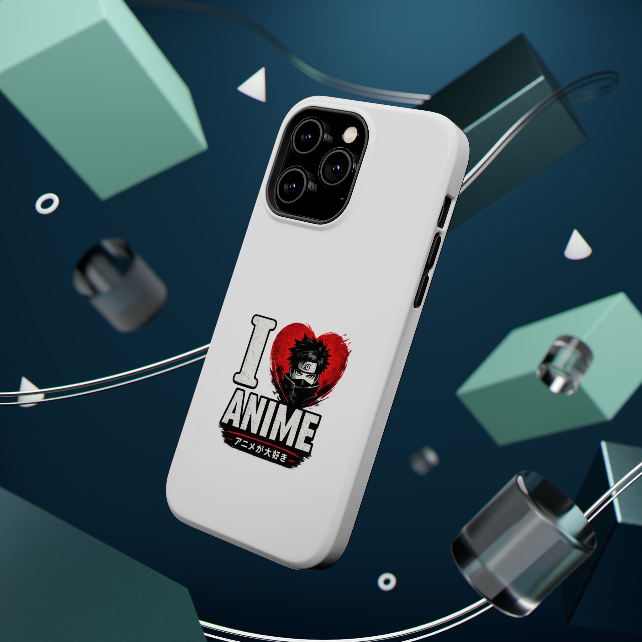 I Love Anime Magnetic Impact Case — Shockproof Phone Cover with Heart Graphic