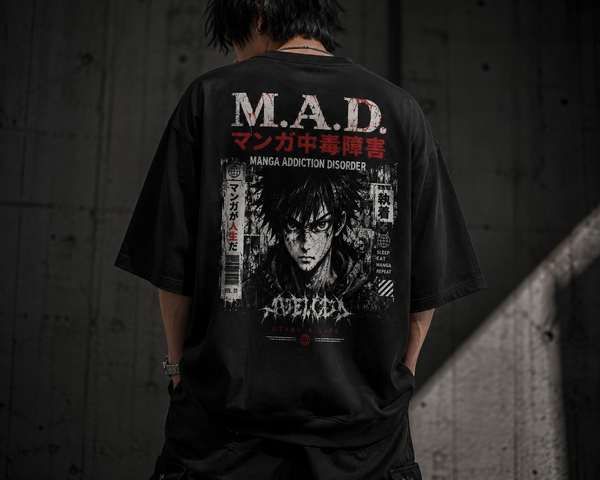 M.A.D. Graphic Tee — Anime Manga Addiction Disorder Oversized Shirt